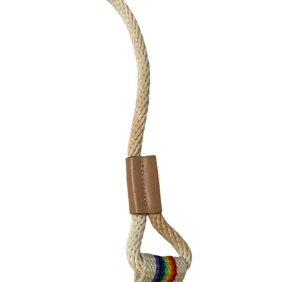 Vintage Retro Yellow Terry Rainbow Rope Handle JILL Tote Handbag Purse LGBTQ - Picture 7 of 12